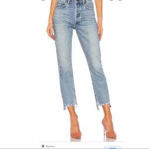COH Charlotte Crop High Rise Straight in Worthwhile 29 Frayed Hem Button Fly